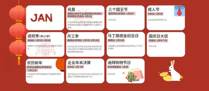 跨境电商大卖日历,亚马逊爆款日历