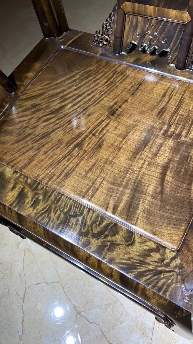 乌木金丝楠皇宫椅三件套,顶级金丝楠乌木厚重椅