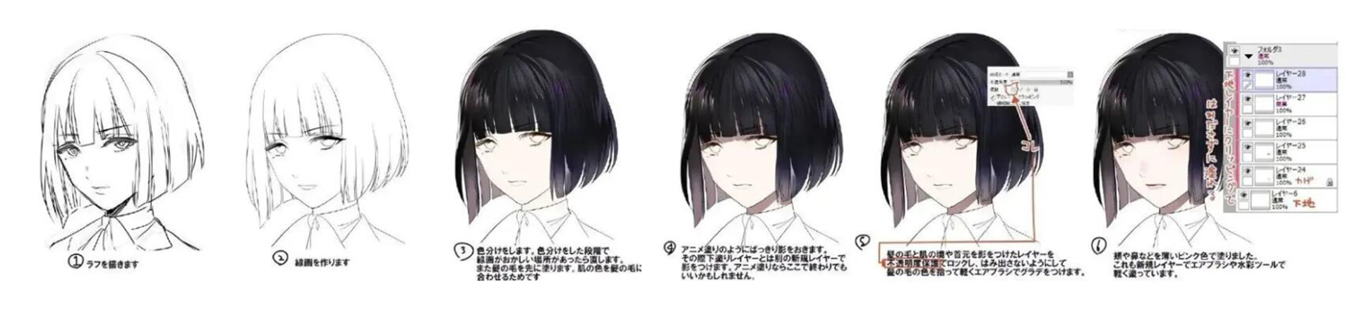 素描头发怎么画出体积感,头发局部特别容易上色