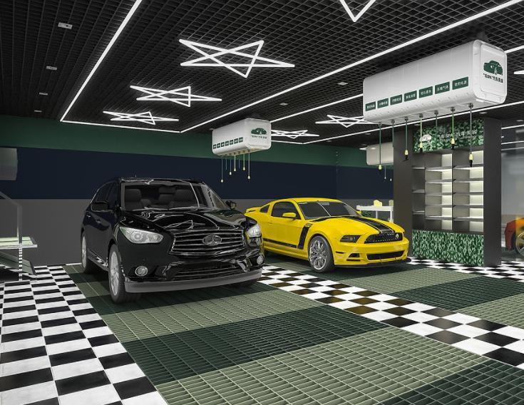 汽车美容店装修效果图80平米,汽车美容中心设计装修