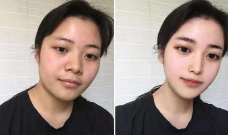 大学生化妆前后对比震撼版,大学生化妆前后差距