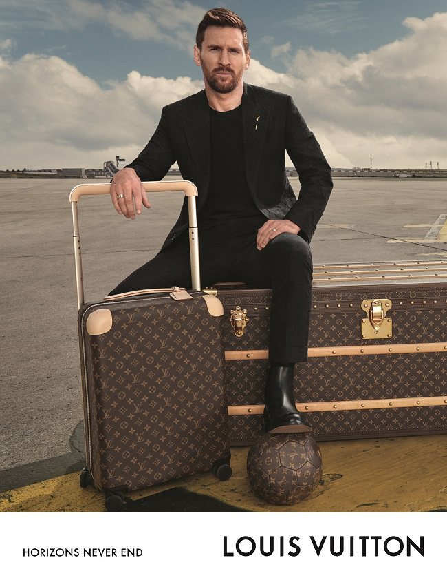 梅西xLVx马克纽森天王级组合行李箱广告帅到不行