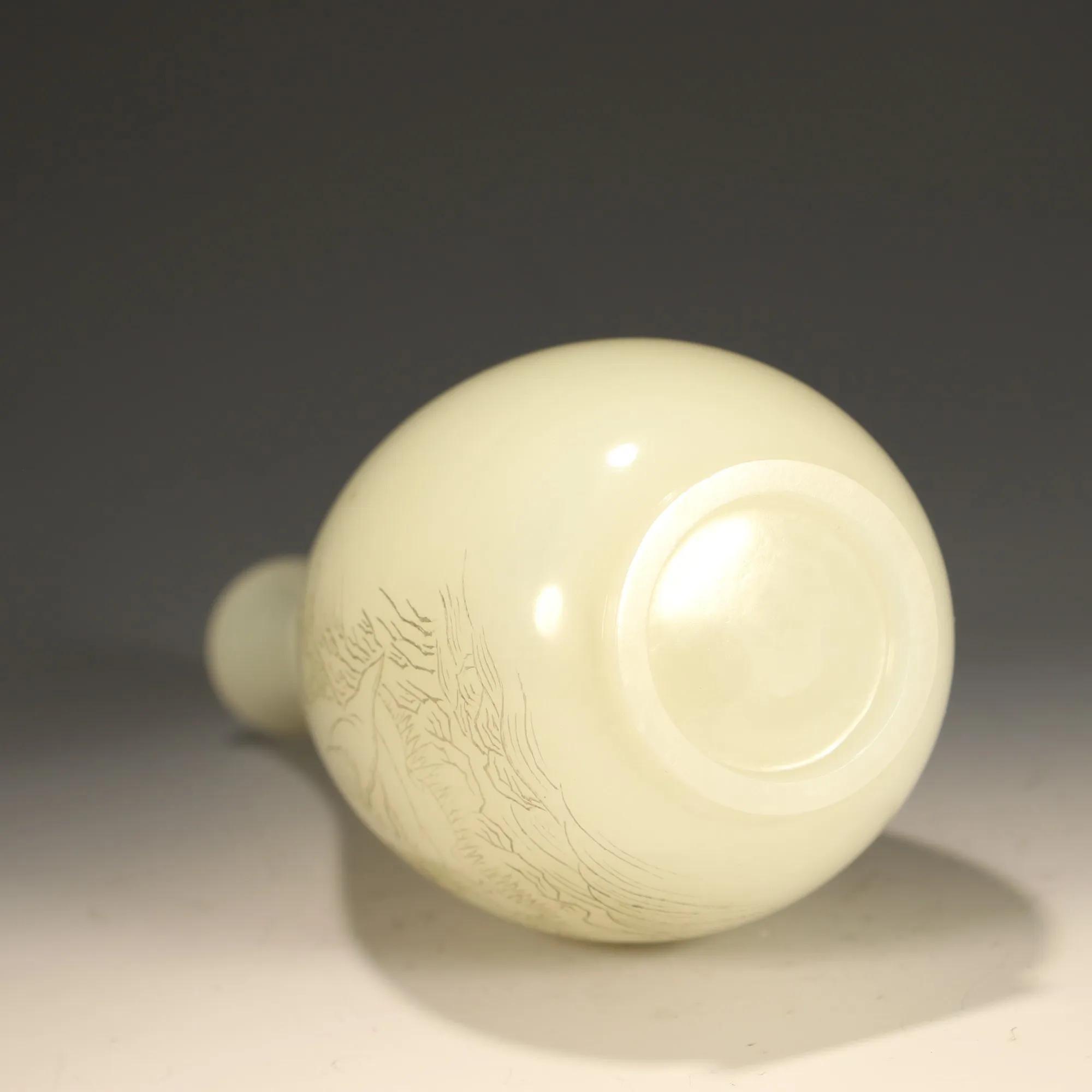 和田玉正装净瓶观音,和田玉净瓶观音15mm