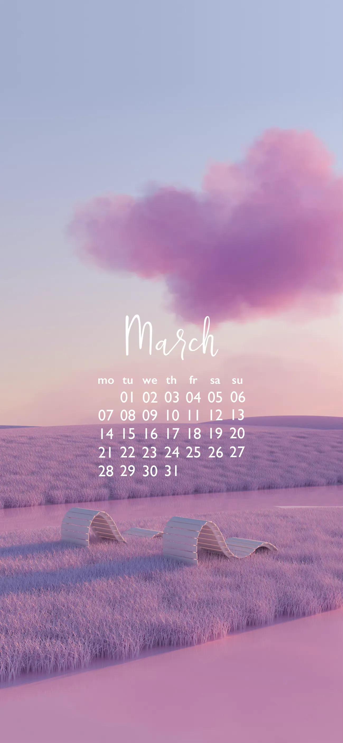三月日历壁纸电脑,三月日历锁屏