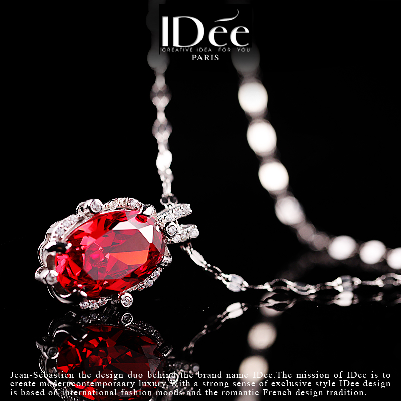 灵动百搭银项链,彩石项链轻奢小众高级感