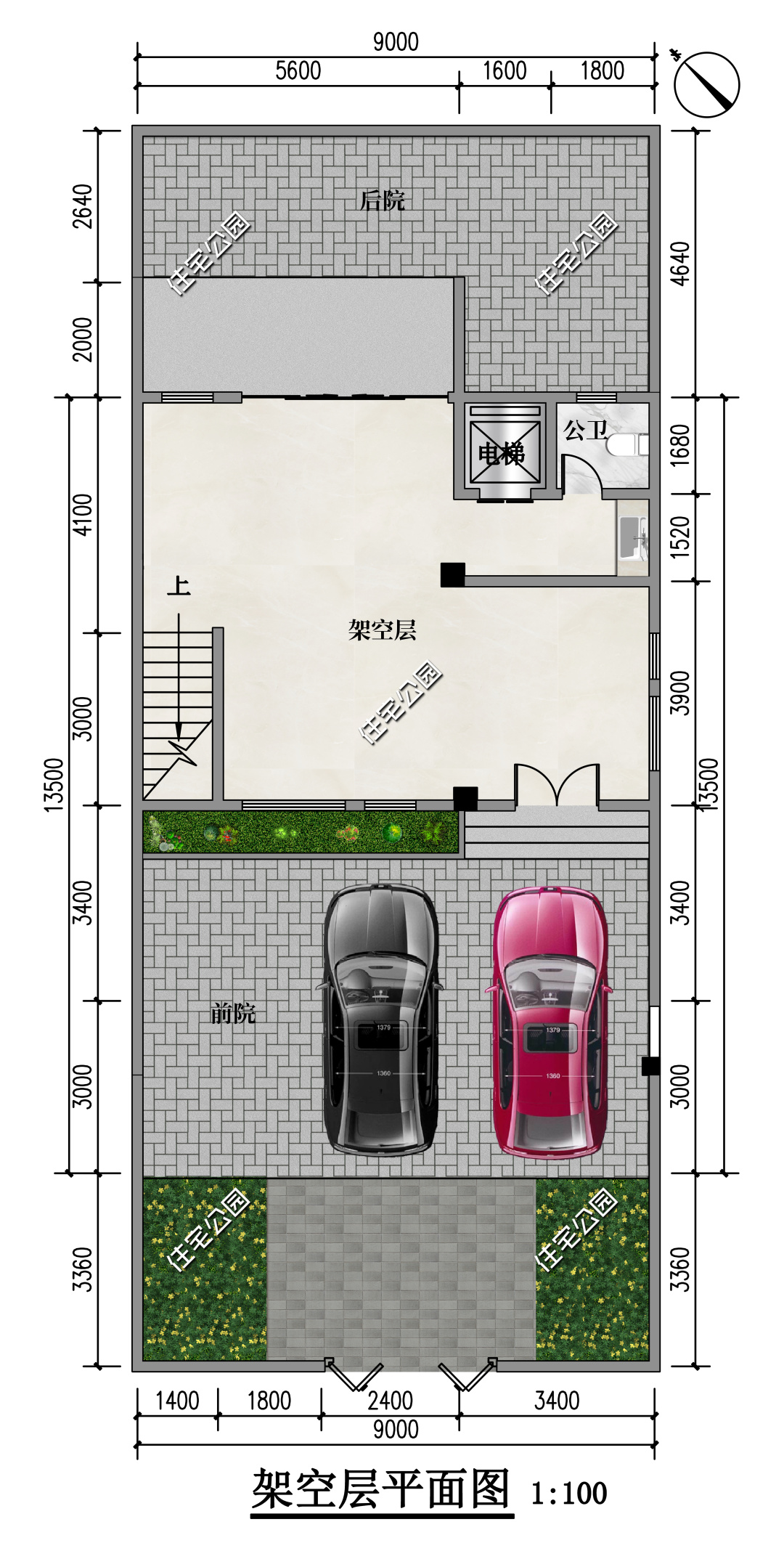 90平米四层农村自建房现代,四层自建房120平方图平顶