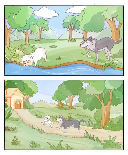 二年级看图写话狼和小羊的故事,看图写话大灰狼和小鸡的故事范文