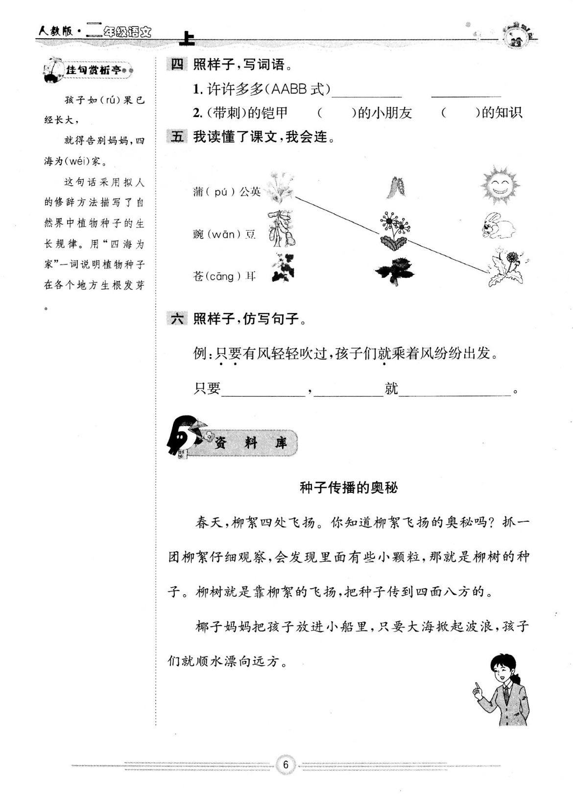 二年级第三课植物妈妈生字组词,植物妈妈有办法二年级上册词语
