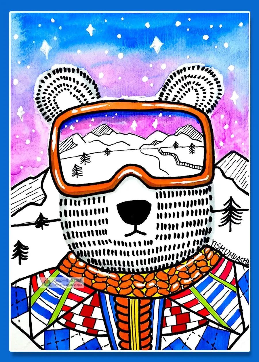 北极熊怎么画简单又好看三年级,北极熊的画法儿童画