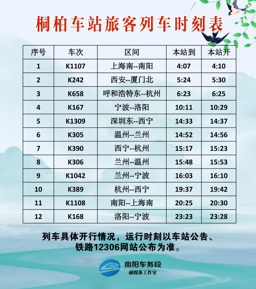 南阳东站列车时刻表查询,南阳车站最新列车时刻表