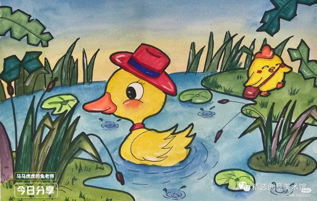 马克笔画儿童故事插画图,儿童简单马克笔绘画创意3-6岁