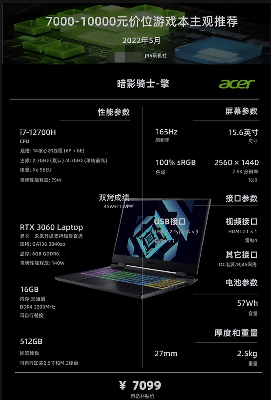 2022年新款游戏笔记本电脑推荐,笔记本电脑2022年选购指南