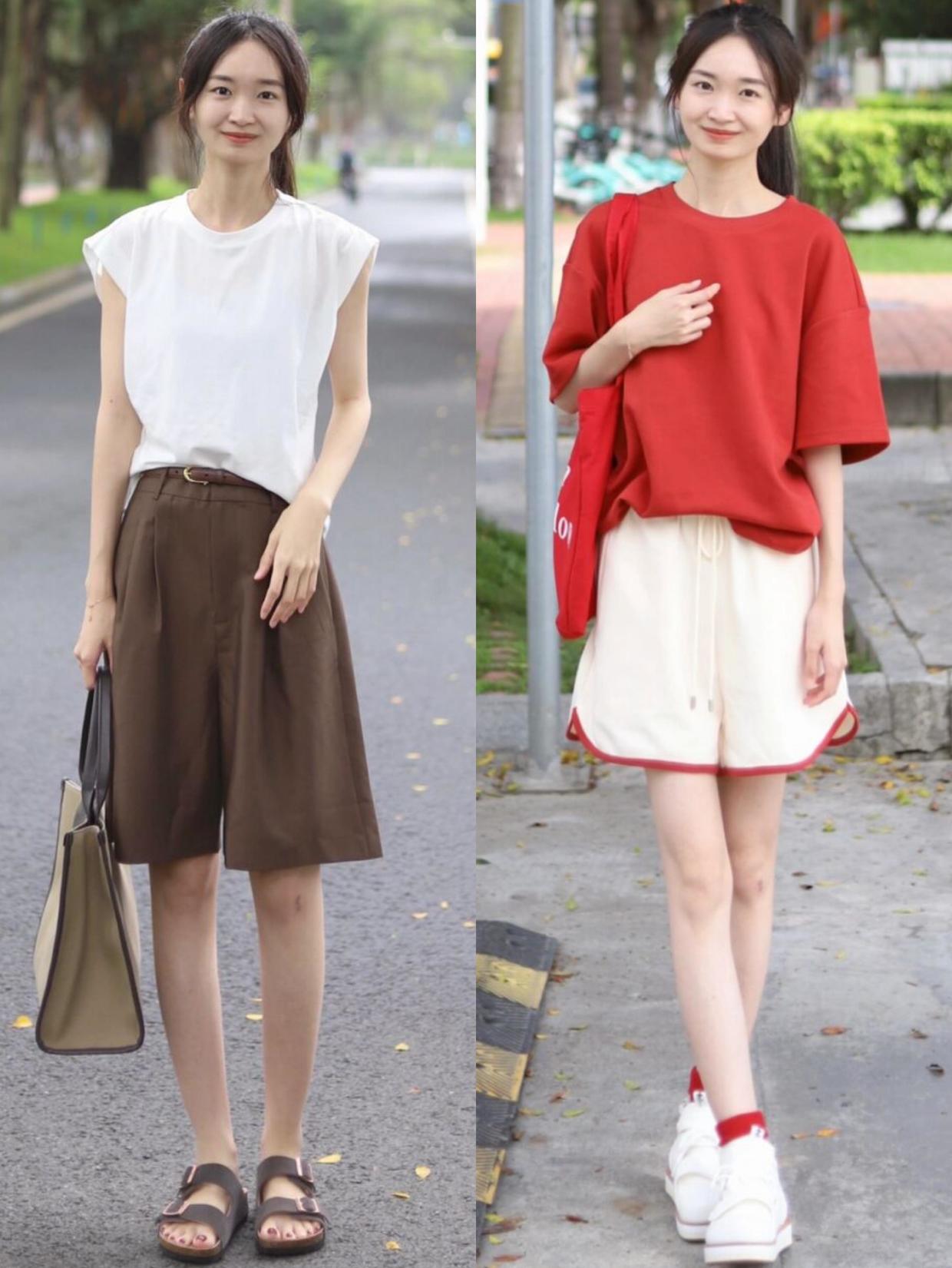 短裤短裙潮,短裙短裤百搭上衣