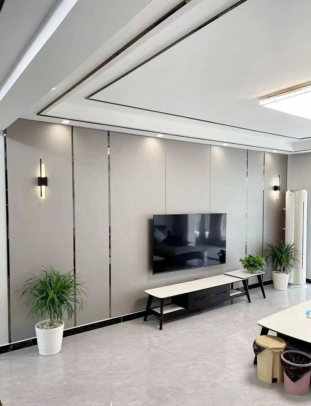 30款悬空背景墙,简约隐形门背景墙