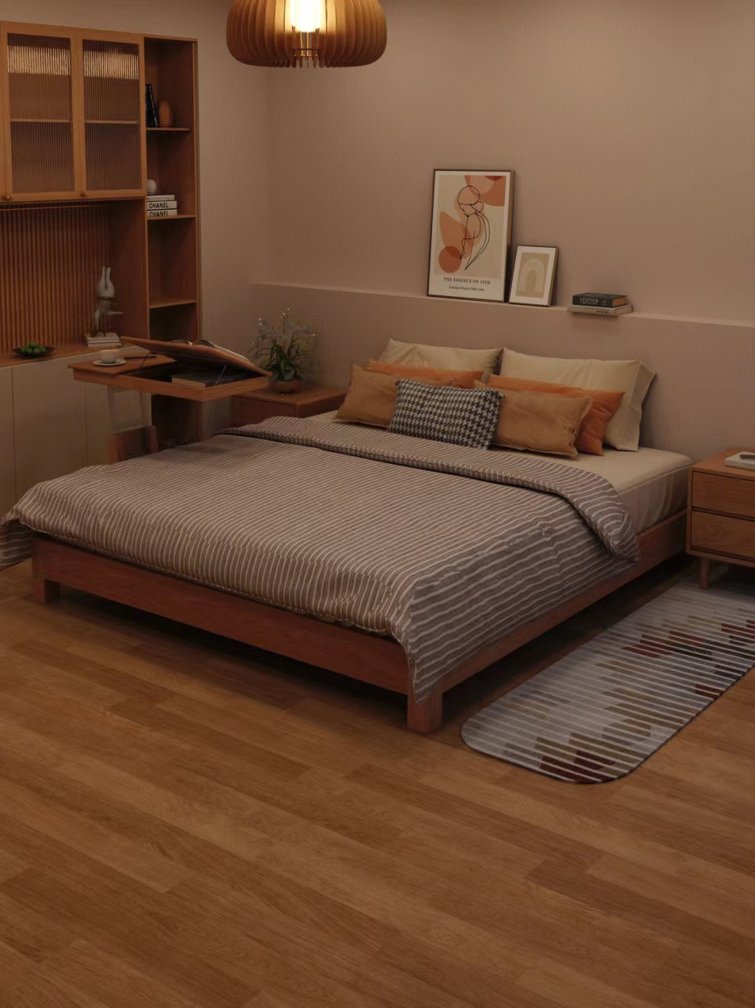 拼多多实木床无床头,简单又大气的实木床