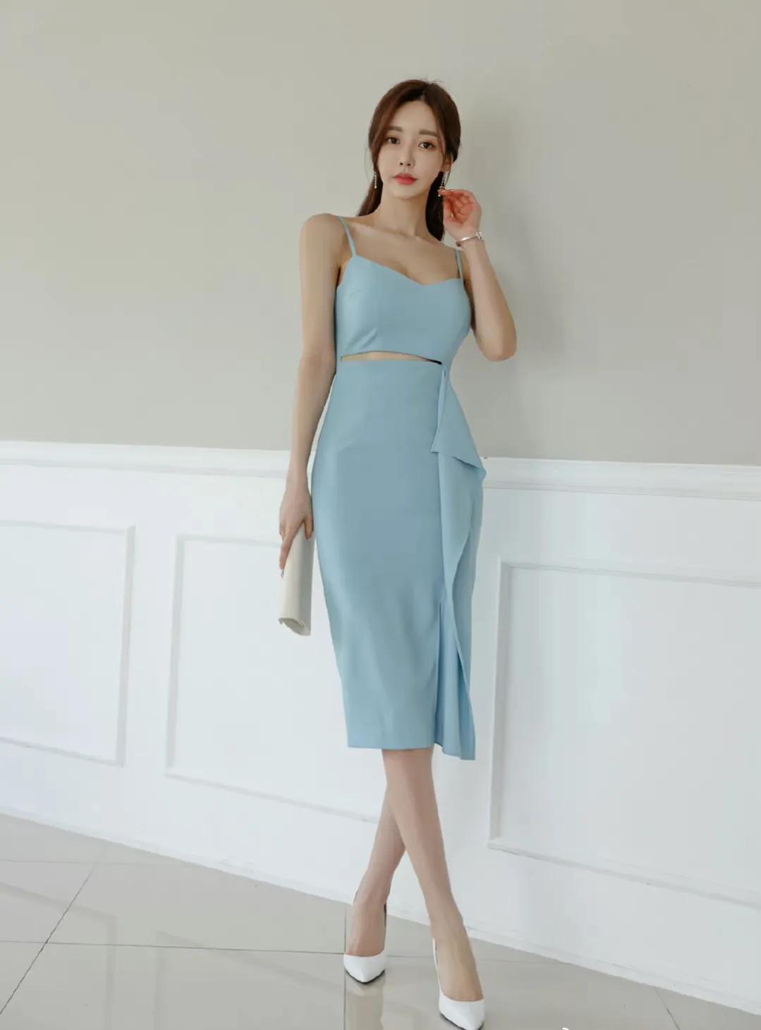 孙允珠芒果奶昔裙,孙允珠桃红粉色露肩裙