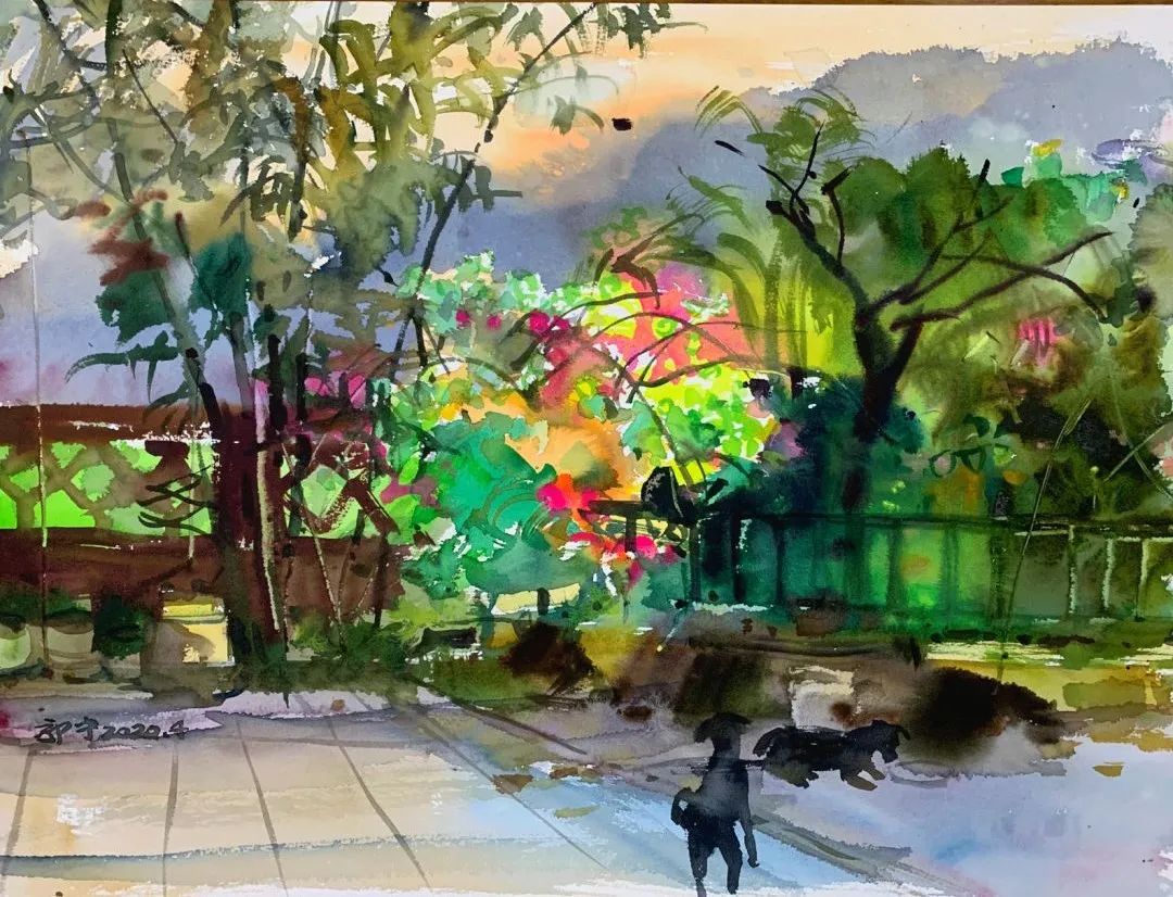 郭宁油画水彩画作品集,诗情画意
