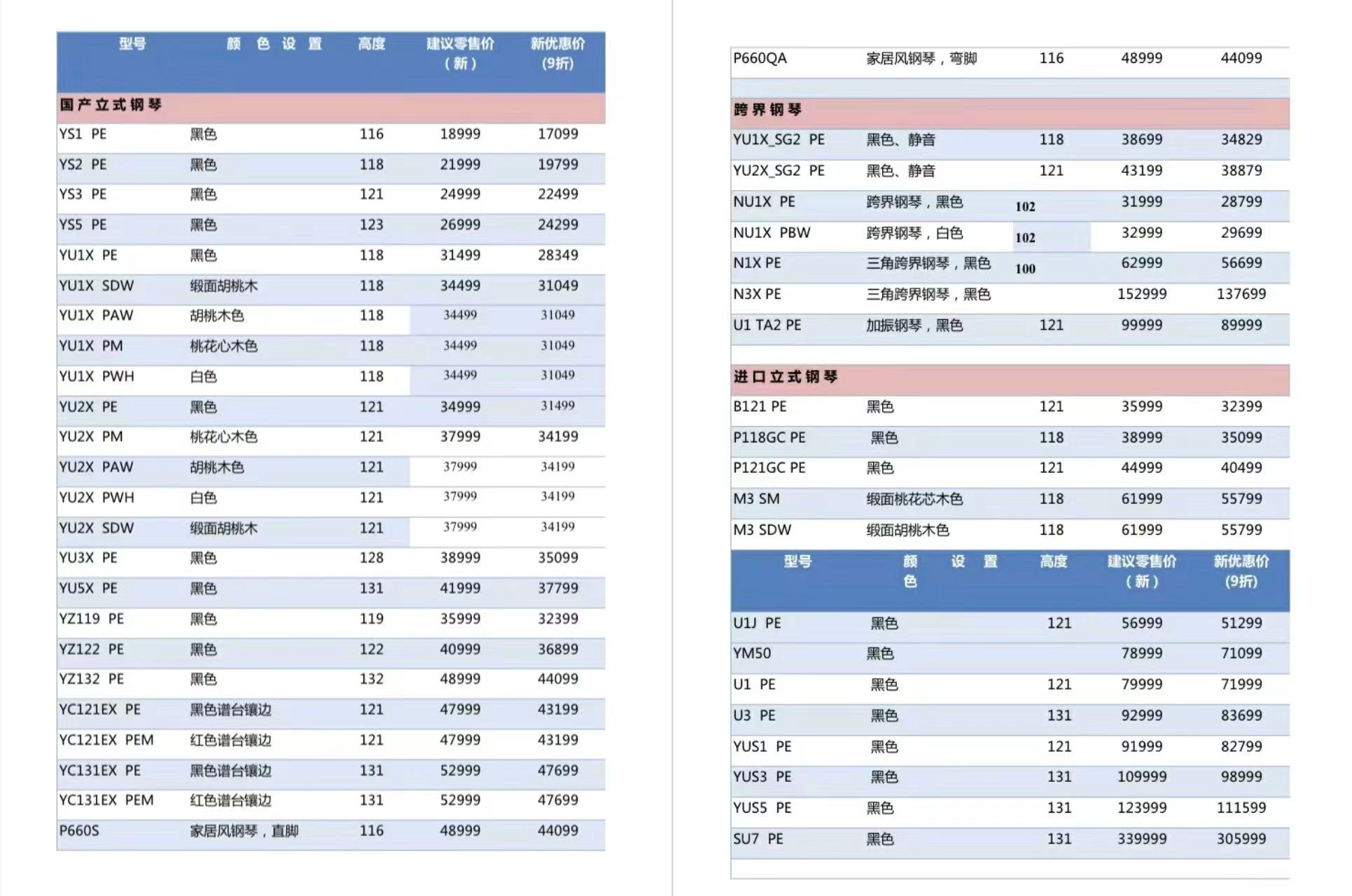 雅马哈全新钢琴2万左右,卡瓦依和雅马哈钢琴
