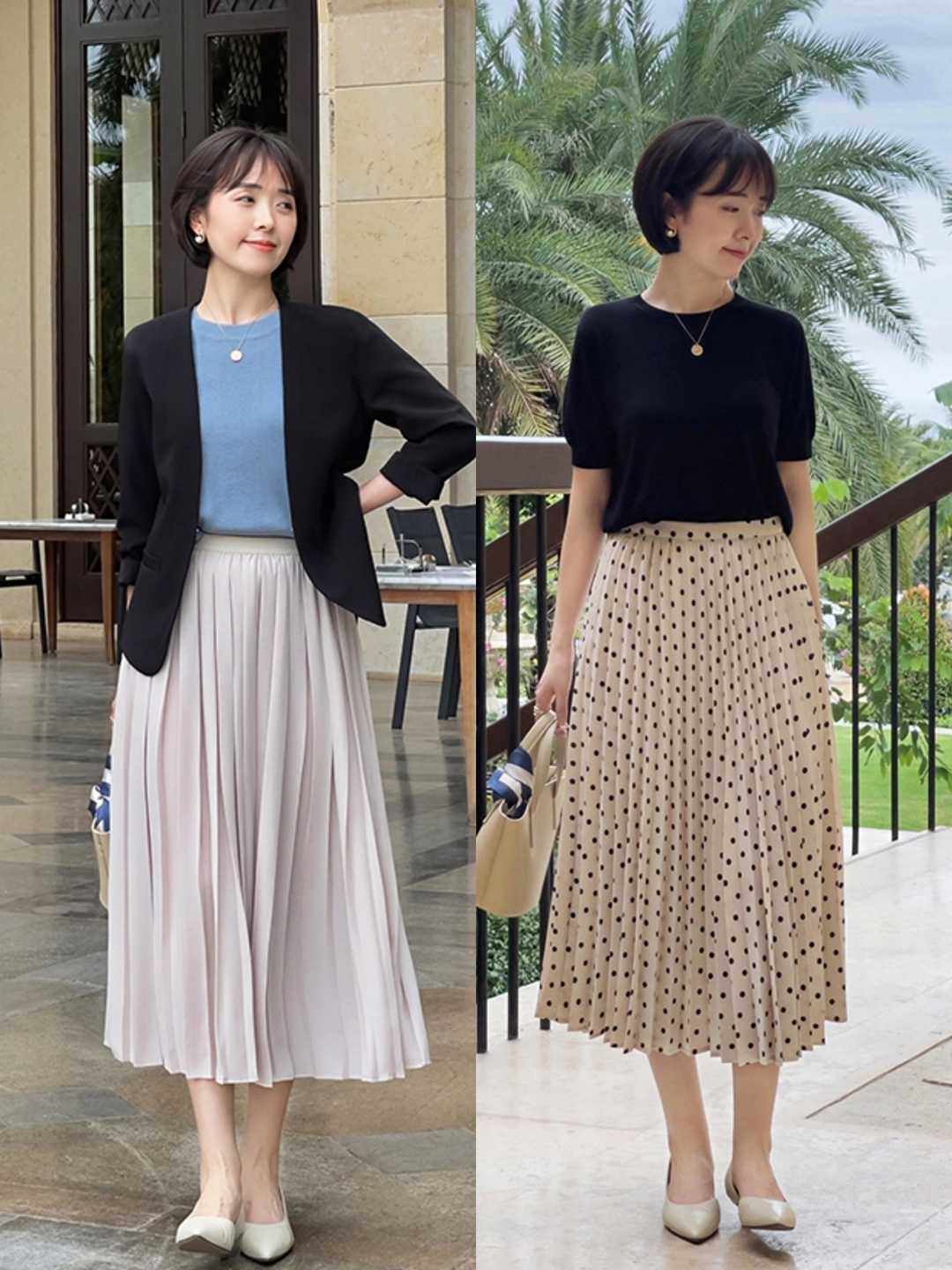 半身裙的正确搭配方法,半身裙的四种时髦搭配技巧