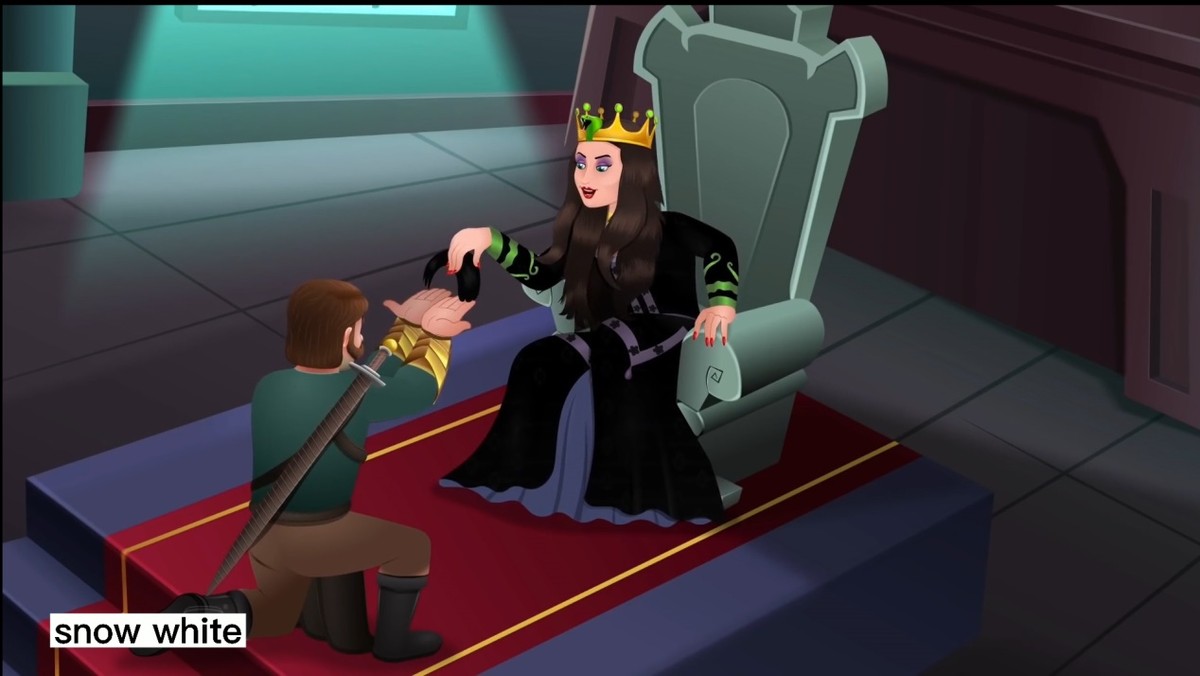 白雪公主中英绘本,格林童话故事绘本白雪公主