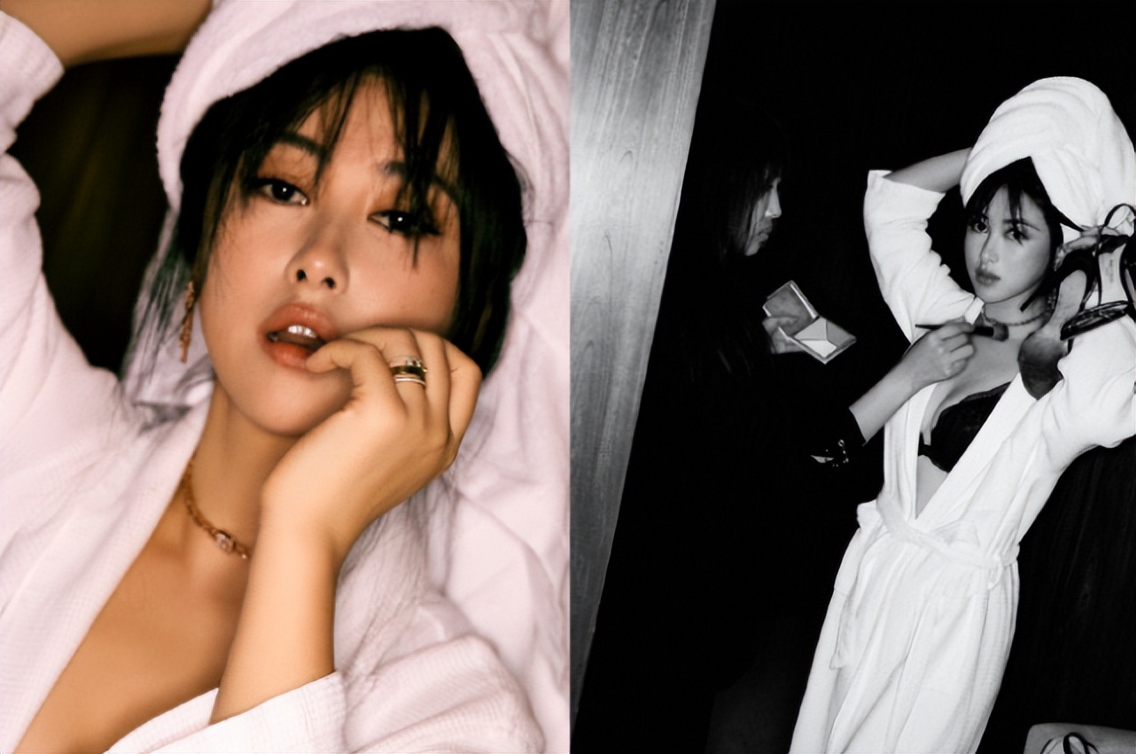 朱珠浴袍,朱珠抹胸晚礼服