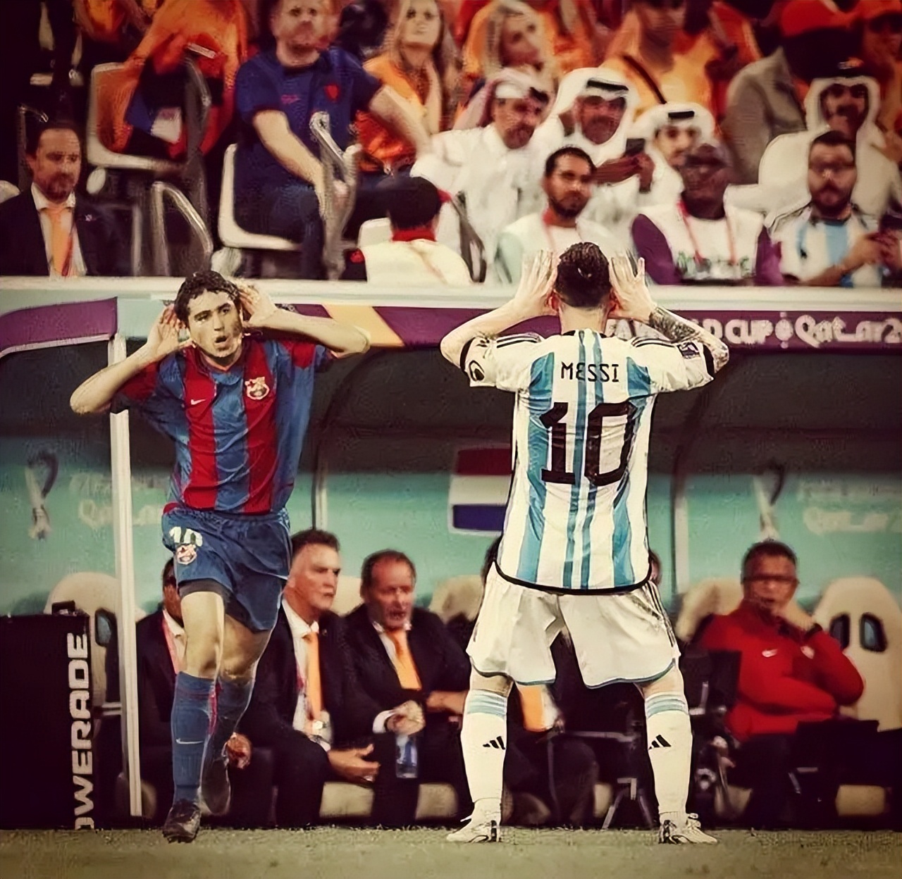 梅西挑衅拉涅利,梅西致敬癌症球迷做出刮脸手势