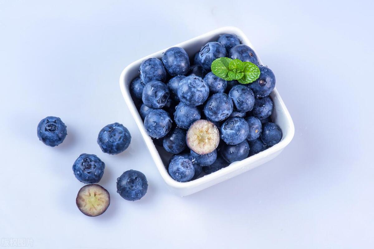 蓝莓天然色素加上透明的水,蓝莓的奇妙之处