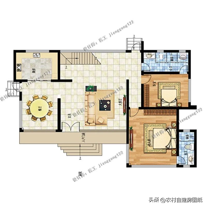 简约现代风农村二层别墅,经济实用二层农村现代风小别墅