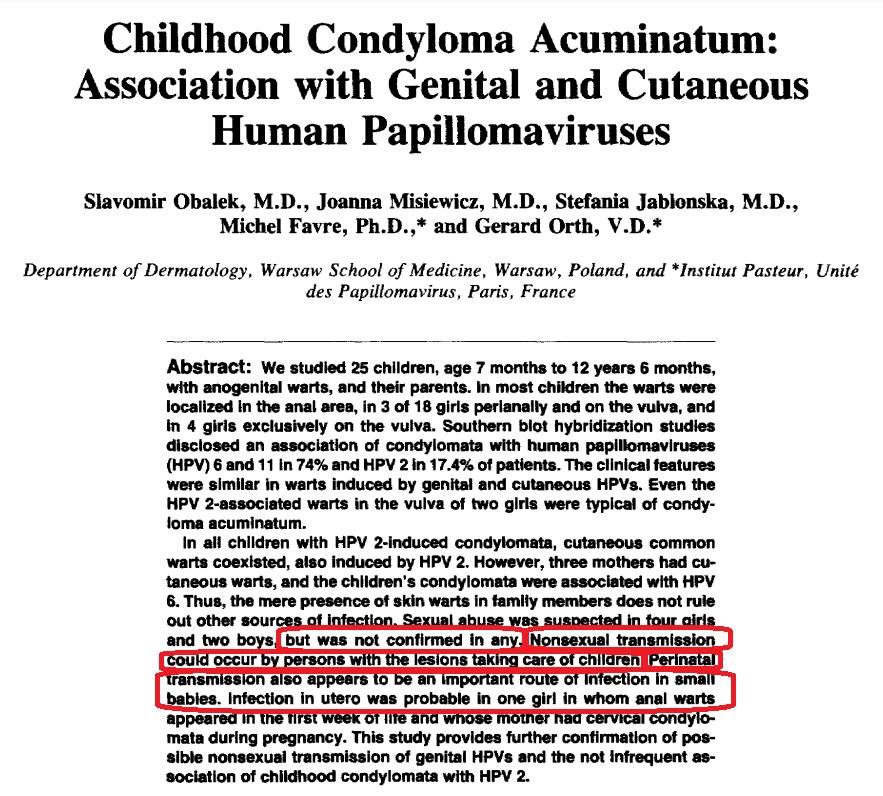 儿童患上尖锐湿疣就一定是遭遇性侵导致的吗？