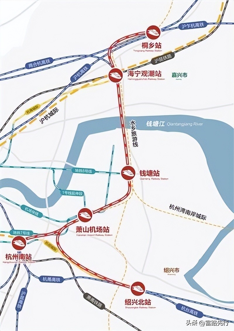 杭州机场高铁全力建设中，实现空铁零距离换乘助力钱塘大发展！
