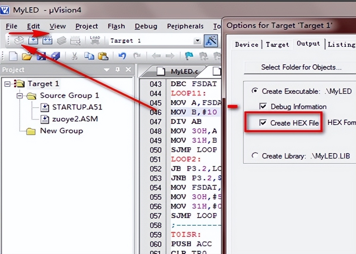 keil怎么写入单片机,keil如何在c中嵌入汇编代码