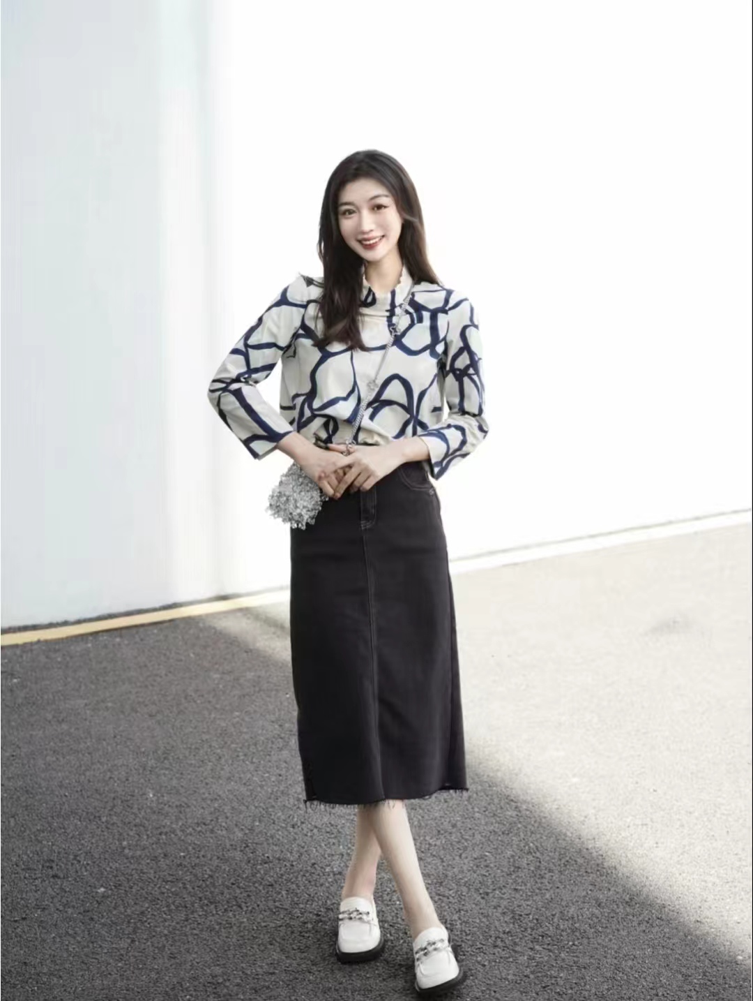 穿黑色半身裙配什么鞋好看夏天,女大码西装垂感半身裙夏天