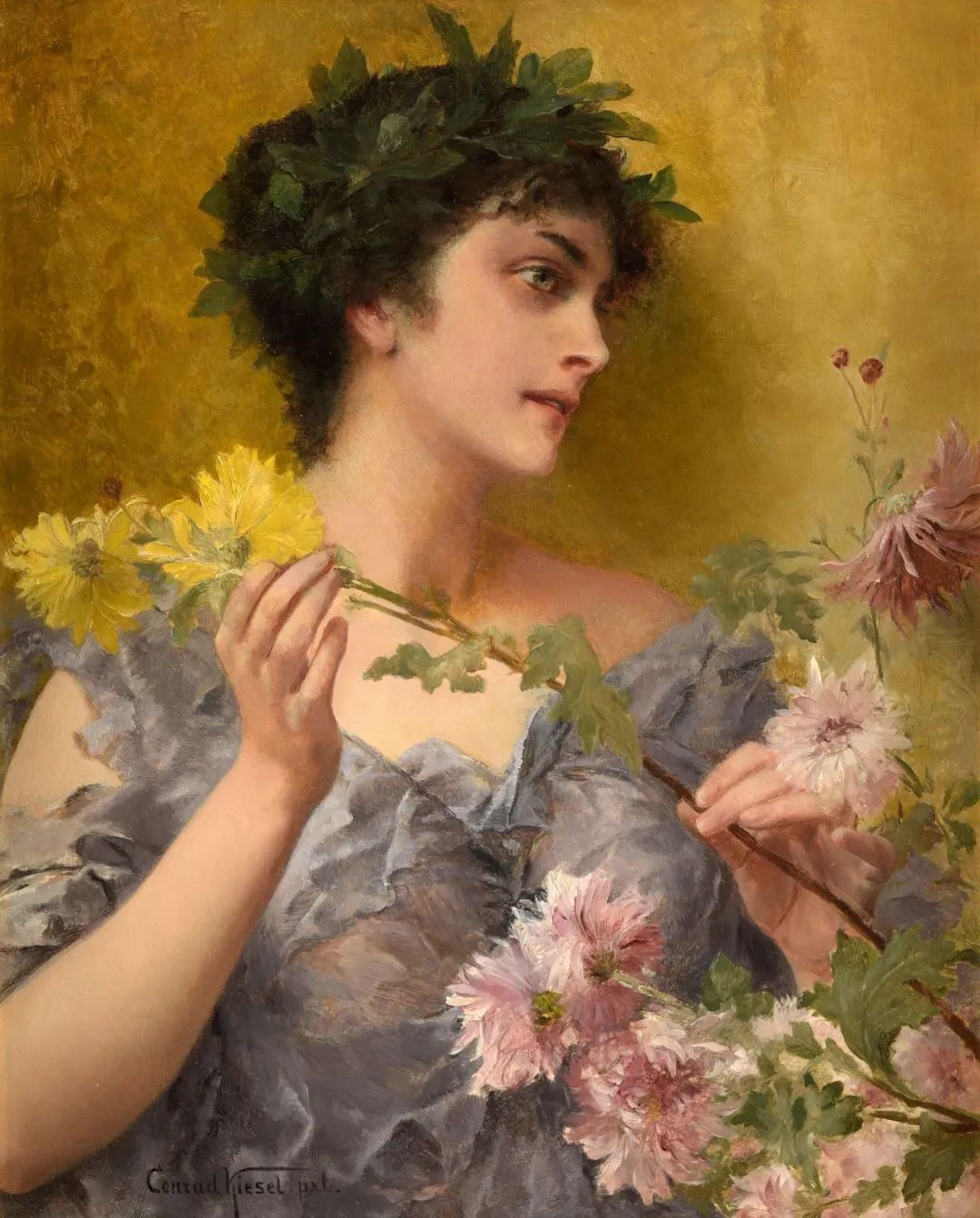 德国绘画风格独特的美女,欧洲艺术绘画女神