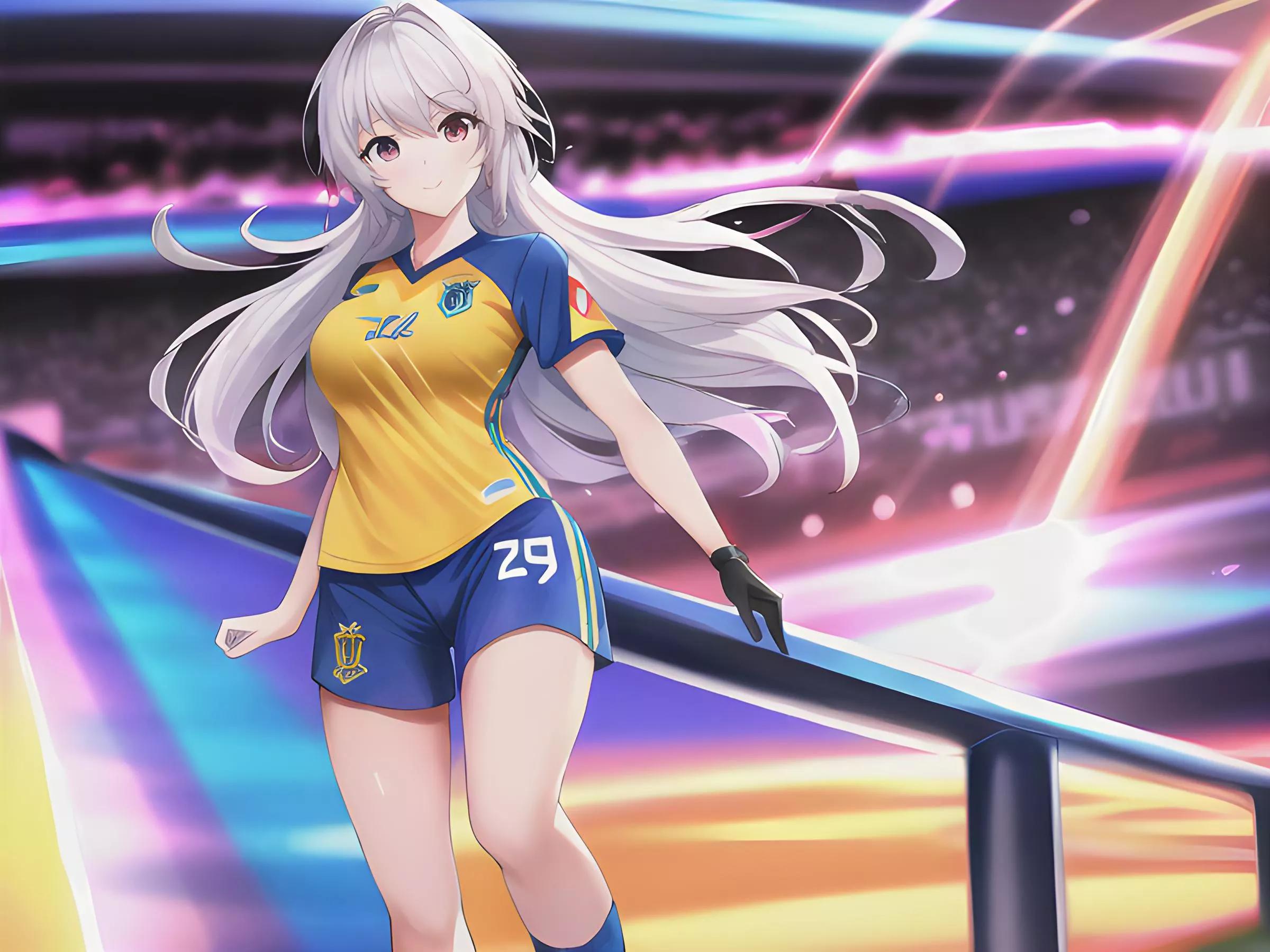 世界杯足球ai绘画,ai绘画二次元足球宝贝