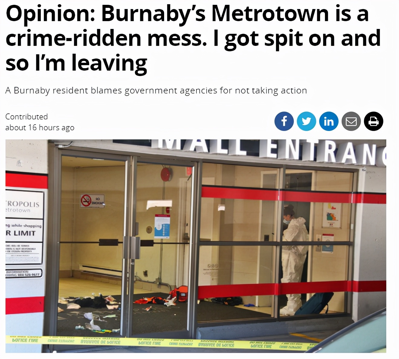 加拿大本拿比已是犯罪猖獗的不宜居之地？！网友：我要离开了…