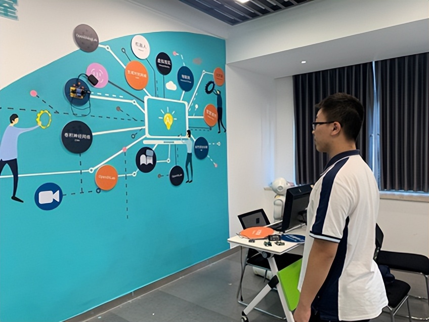 ai人工智能主题背景墙,科技感背景墙设计工程