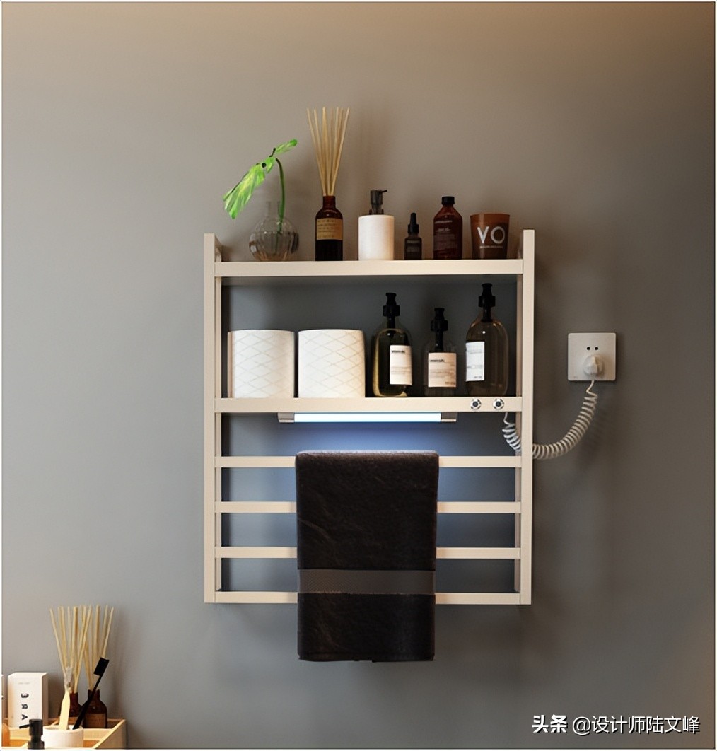 卫生间智能加热毛巾架,免打孔卫生间毛巾架电加热