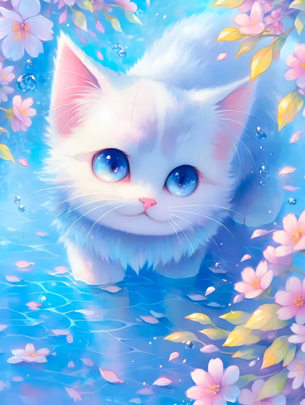 猫咪高清壁纸4k全屏60帧,萌萌哒粉色花篮里的猫咪图片壁纸