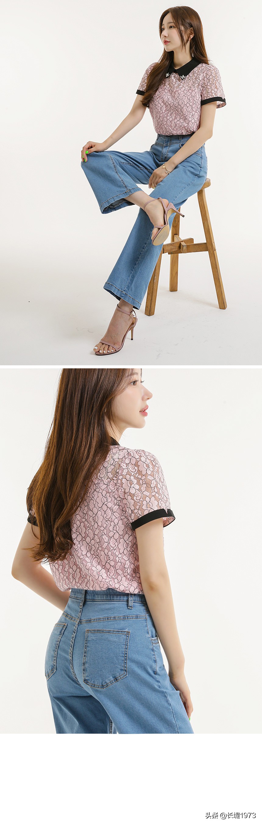 韩版t恤搭配阔腿牛仔裤,t恤别老是搭配牛仔裤