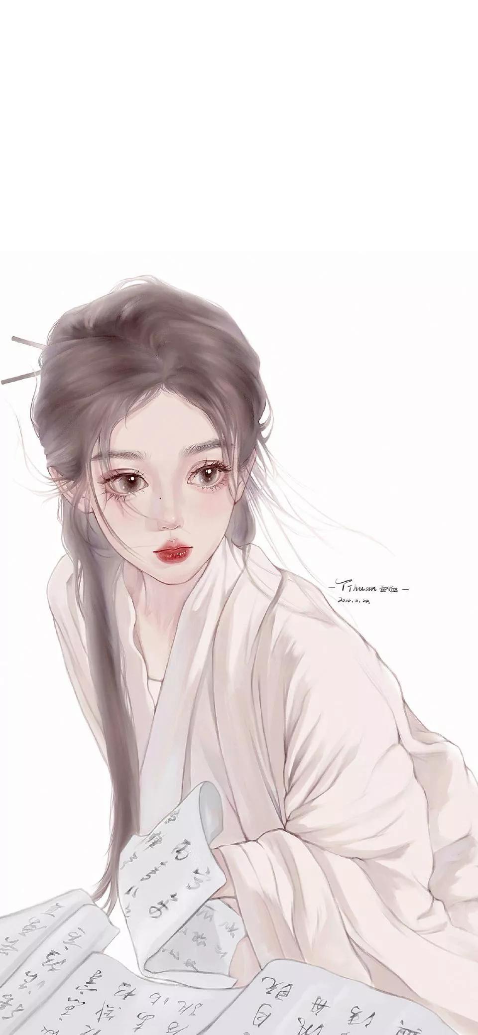 古风动漫手绘壁纸女生,女生壁纸小清新手绘