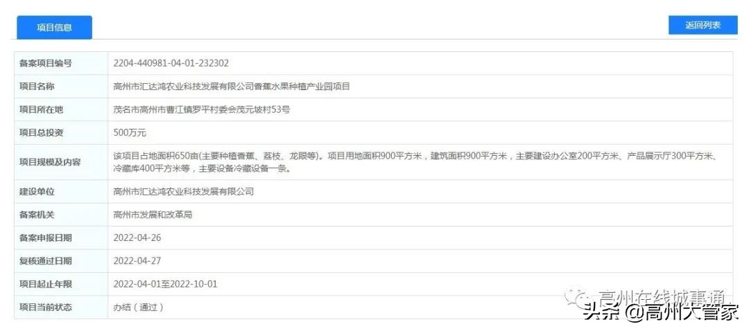 高州投资6亿地产,高州丝苗米产业园