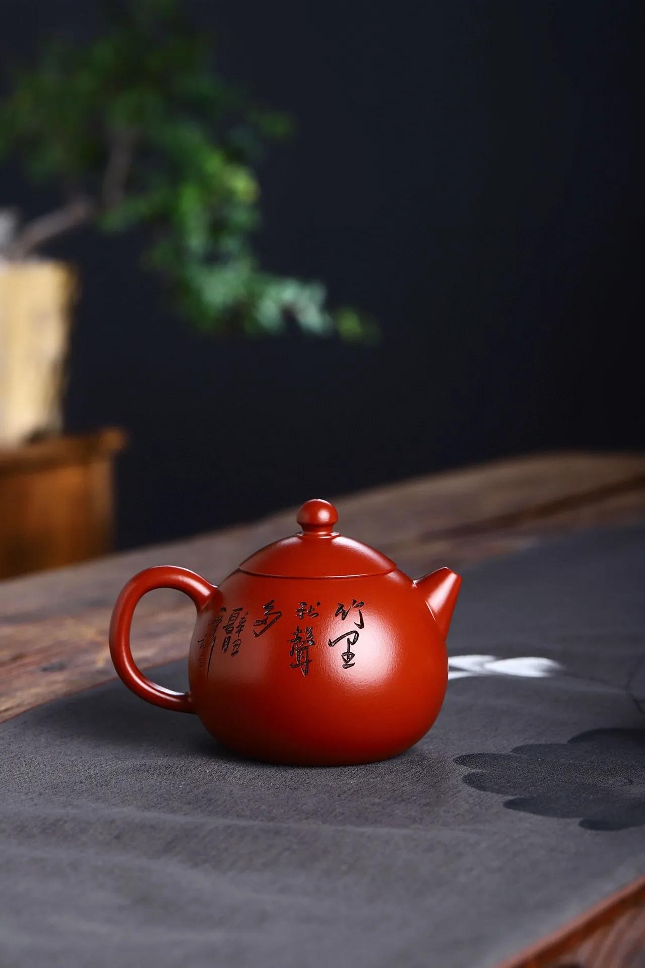 紫砂茶壶纯手工原矿,文旦紫砂茶壶