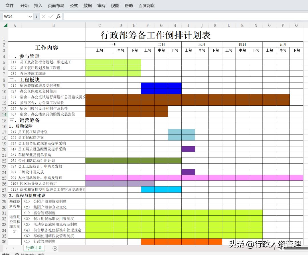 2023行政部计划甘特图.牛了个牛！