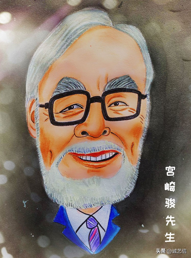 动画大师宫崎骏肖像漫画