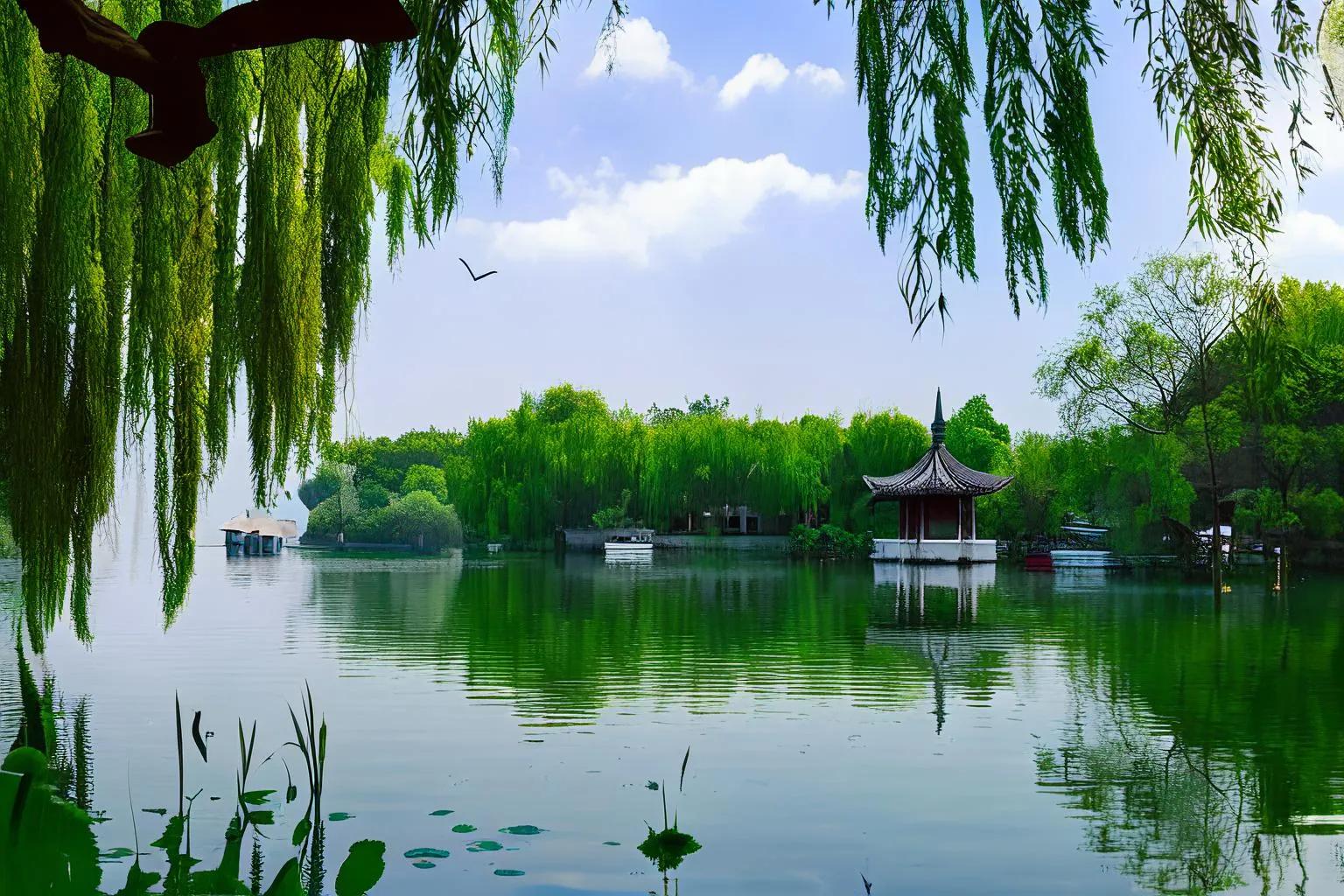 西湖美景图高清壁纸,手机壁纸西湖高清自然风景图片