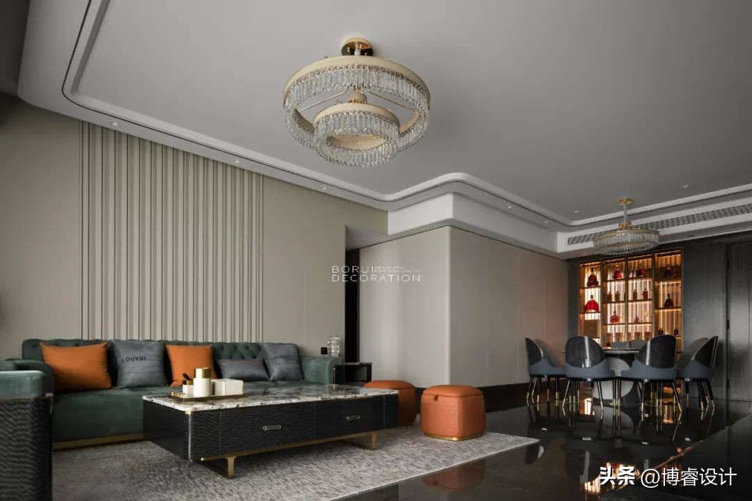 250㎡江景精装房改造,轻奢风格+收纳系统优化