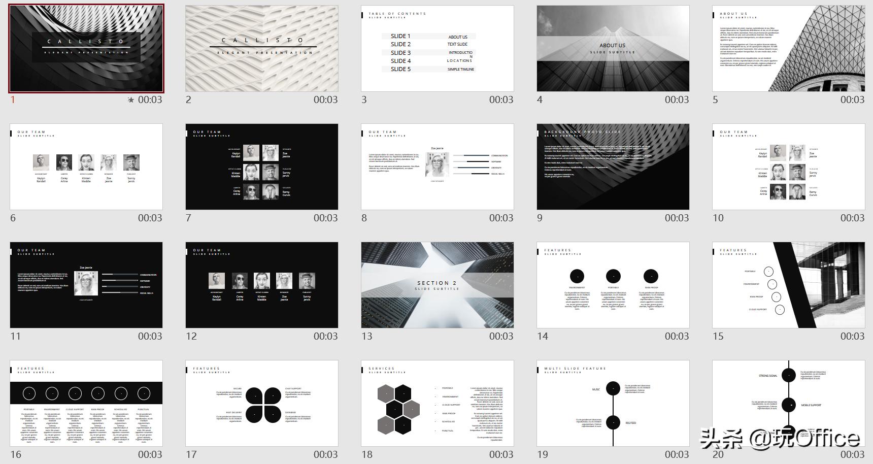 极简质感黑金商务ppt模板,简洁又有高级感的ppt免费模板
