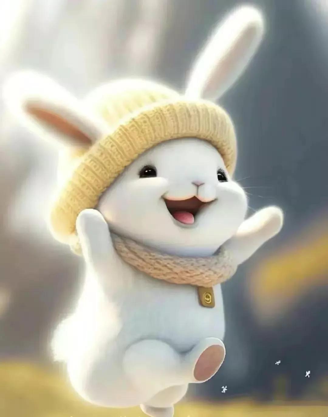 一组开心的萌兔送给大家请欣赏