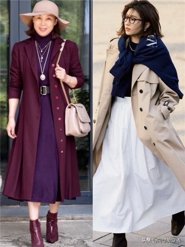 中年女人风衣穿搭,这才是真正的女人穿搭