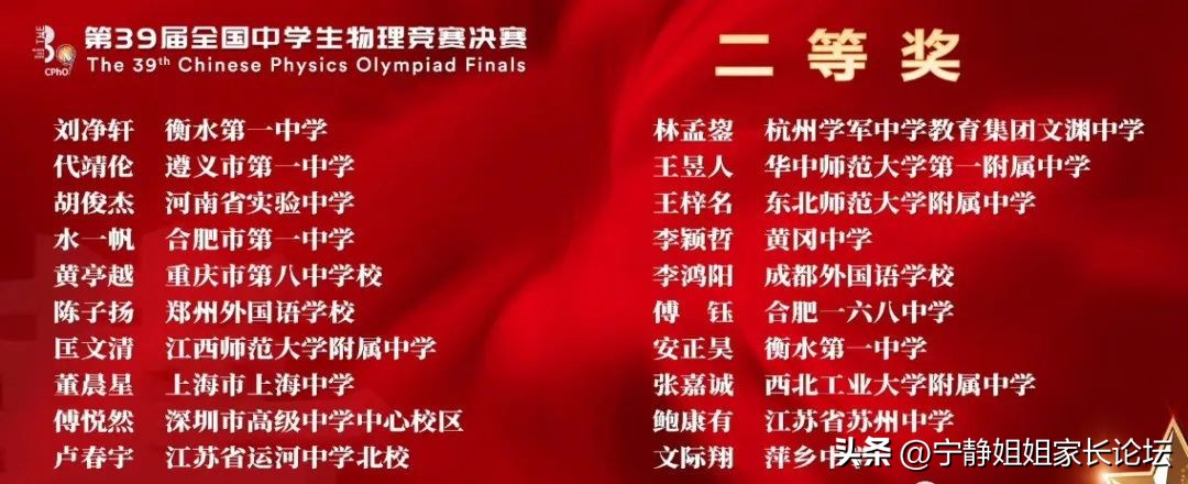 江苏省第39届物理竞赛名单,第39届全国中学生物理竞赛